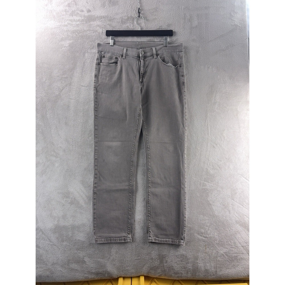 Mott & Bow Jeans Mens Size 34x30 Gray Wash Straight Slim Fit Denim Casual